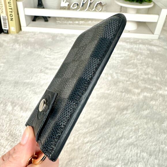 Louis Vuitton Damier Graphite black Card case keychain converted CUSTOM - Picture 9 of 16